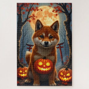 Puzzle Portrait artistique d'Halloween de Shiba Inu dans