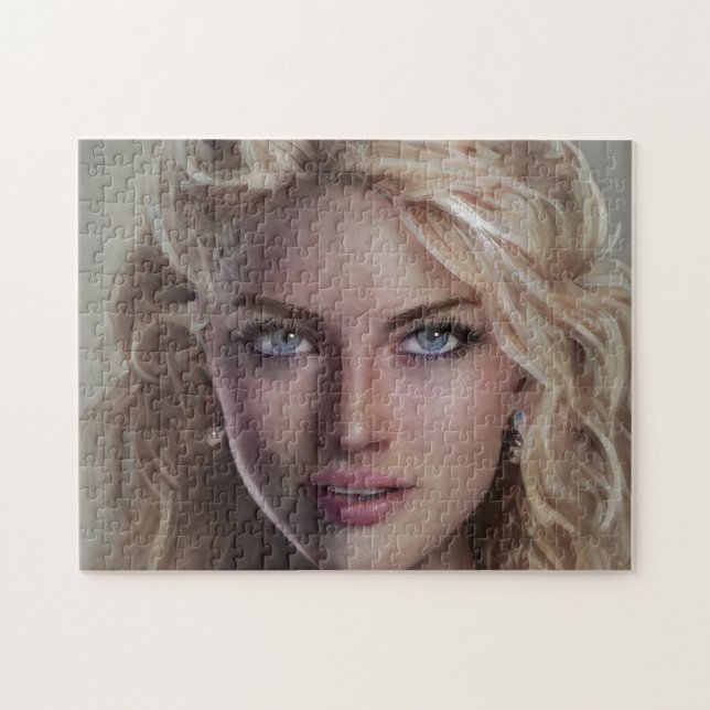 Puzzle Portrait Blonde Sourire jeune femme (Horizontal)