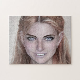 Puzzle Portrait Brunette Smile Dents Young Woman