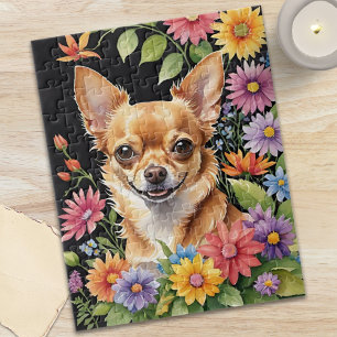 Puzzle Portrait d'animal aquarelle de chien Chihuahua
