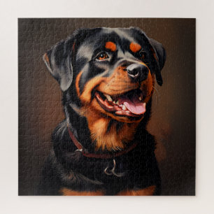 Puzzle Portrait d'art du réalisme Rottweiler