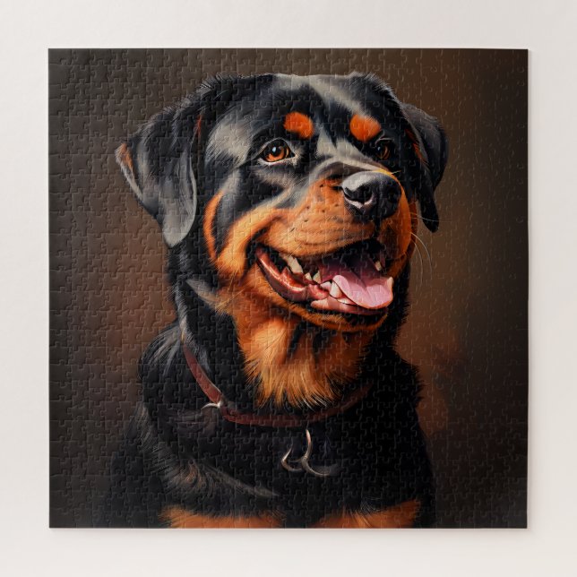 Puzzle Portrait d'art du réalisme Rottweiler (Vertical)