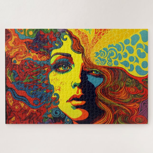 Puzzle Portrait d'art psychédélique (Horizontal)