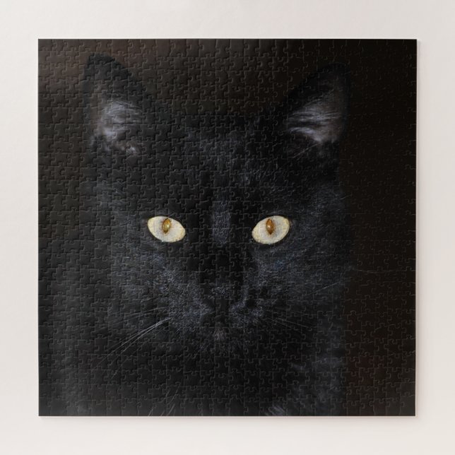 Puzzle Portrait de chat noir (Horizontal)