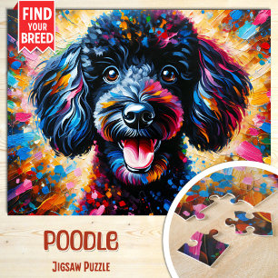 Puzzle Portrait de chien caniche Impression d'art acryliq