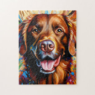 Puzzle Portrait de chien Chesapeake Bay Retriever en art 