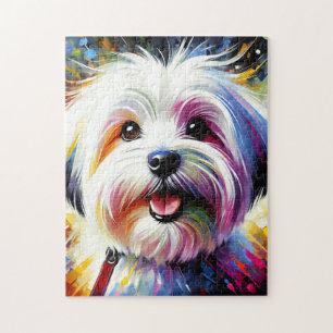 Puzzle Portrait de Chien Coton De Tulear Impression Artis