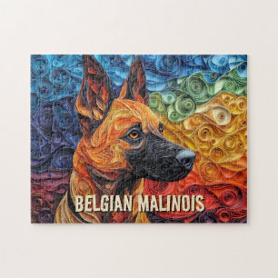 Puzzle Portrait de chien d'art Quilling de papier Collie 