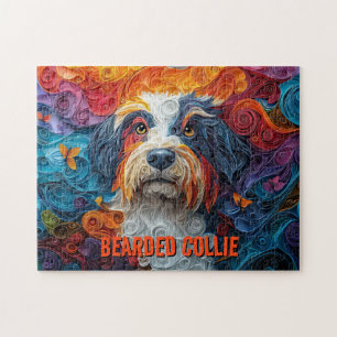 Puzzle Portrait de chien d'art Quilling de papier Collie