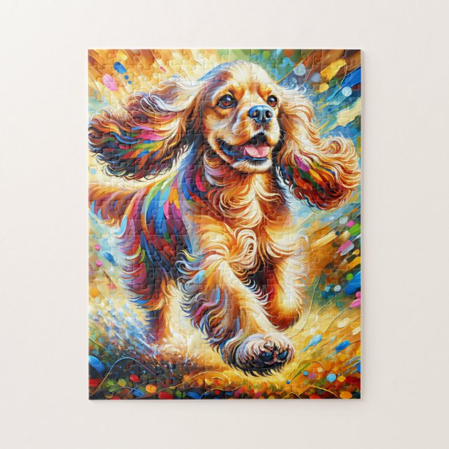 Puzzle Portrait de chien de Cocker Spaniel Acrylique Impr (Vertical)