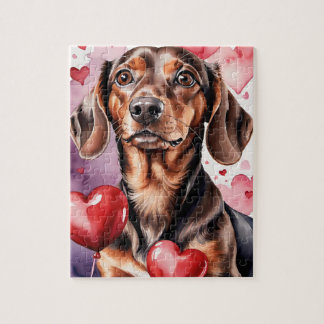 Puzzle Portrait de chien de compagnie Dachshund aquarelle