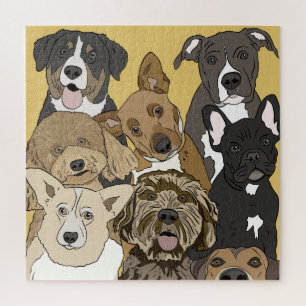 Puzzle Portrait de chien de groupe Thème Chien mignon