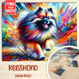 Puzzle Portrait de chien Keeshony Acrylique Art d'impress