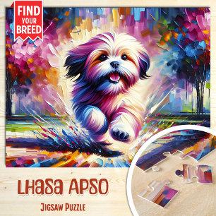 Puzzle Portrait de chien Lhasa Apso Impression d'art en a
