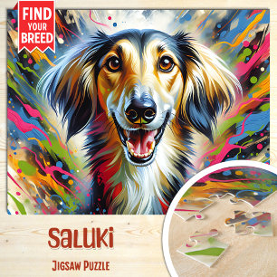 Puzzle Portrait de chien Saluki Impression d'art acryliqu