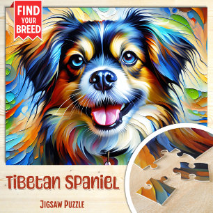 Puzzle Portrait de Chien Spaniel Tibétain Impression d'Ar