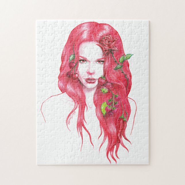 Puzzle Portrait de femme aux cheveux rouges imaginaire su (Vertical)