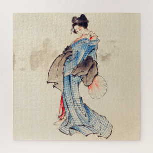 Puzzle Portrait de femme en pied par Katsushika Hokusai