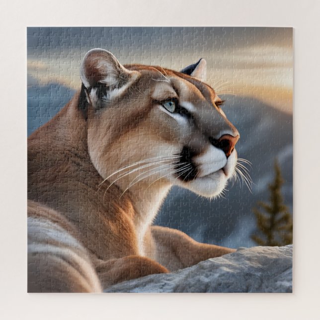 Puzzle Portrait de fermeture d'un Cougar (Vertical)