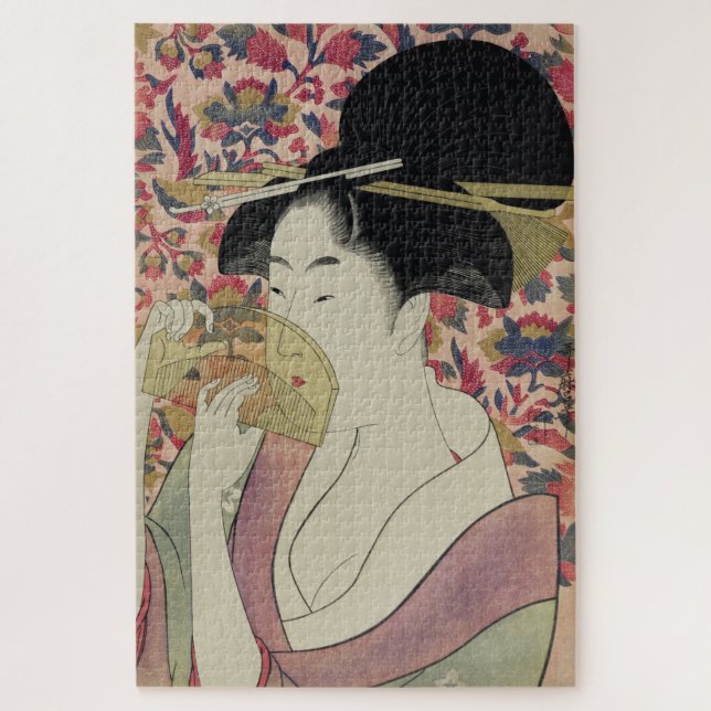 Puzzle Portrait de Geisha Vintage Magnifique avec un Peig (Vertical)