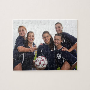 Puzzle portrait de groupe d'ados joueuses de football