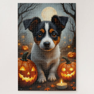 Puzzle Portrait de Halloween hanté de Jack Russell Terrie