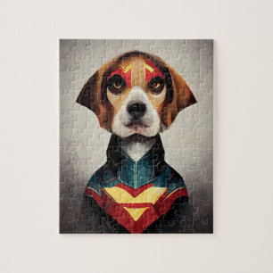 Puzzle Portrait de Superhero Dog  