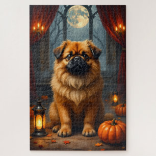 Puzzle Portrait d'Halloween gothique royal de Pékinois