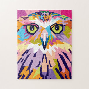 Puzzle Portrait d'Owl's Pop Art coloré