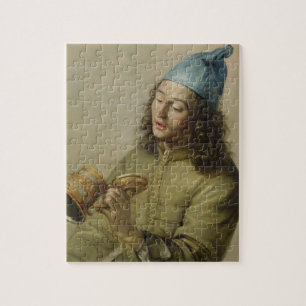 Puzzle Portrait d'un jeune homme tenant un réservoir