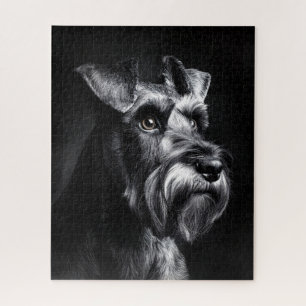Puzzle Portrait monochrome de Schnauzer
