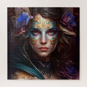 Puzzle Portrait of a beautiful woman with a Venetian mask