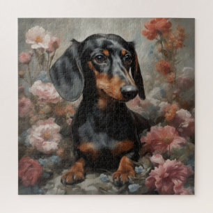 Puzzle Portraits de races de chiens de fleurs 10