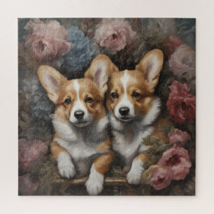 Puzzle Portraits de races de chiens de fleurs 5