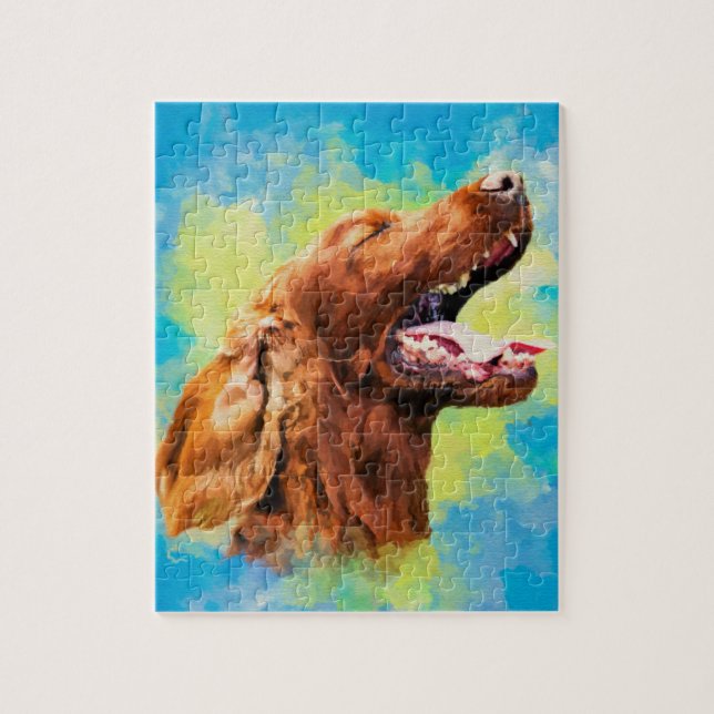 Puzzle Poseur irlandais - chien heureux (Vertical)