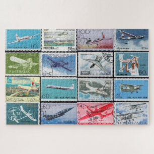 Puzzle Postage Timbres de l'aviation Collage Jigsaw Puzzl