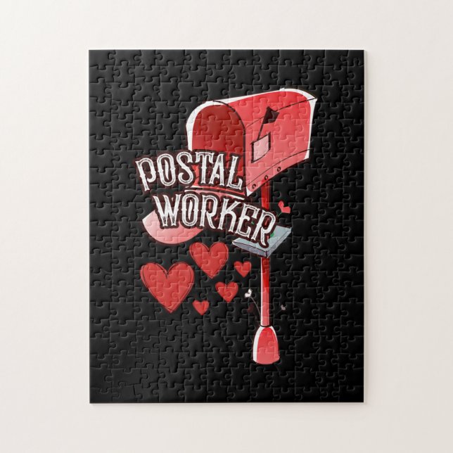 Puzzle Postal worker heart - love postal worker (Vertical)