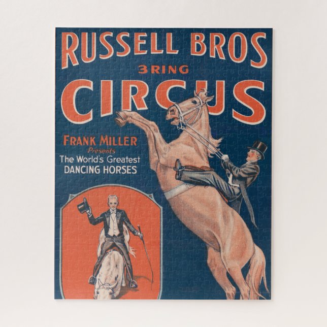 Puzzle Poster de cirque vintage Russell Brothers. (Vertical)