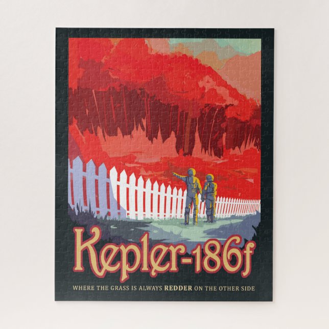 Puzzle Poster De L'Espace Rétro De Kepler-186f. (Vertical)