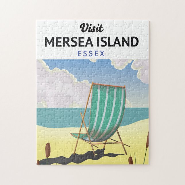 Puzzle Poster de voyage de l'île de Mersia Essex (Vertical)