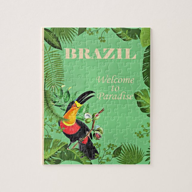 Puzzle Poster de voyage du Brésil, Toucan, (Vertical)