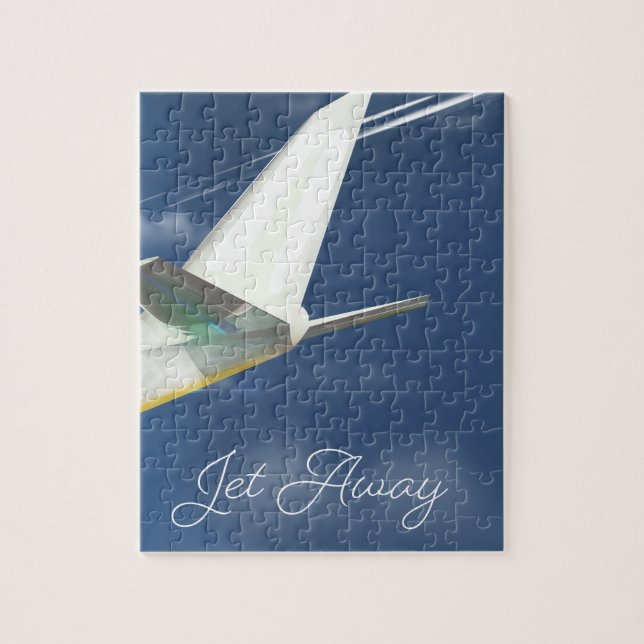 Puzzle Poster de voyage Jet Away. (Vertical)