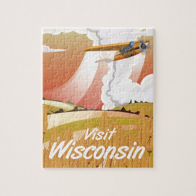 Puzzle Poster de voyage vintage Wisconsin (Vertical)