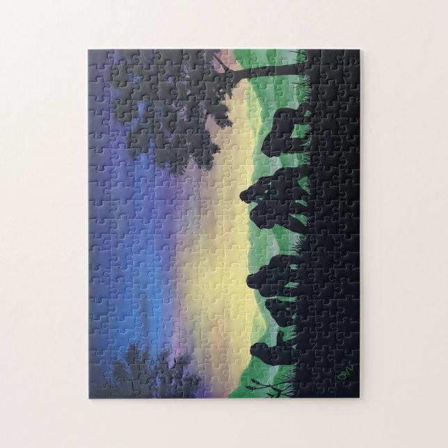 Puzzle Poster "Famille" Gorillas (Vertical)