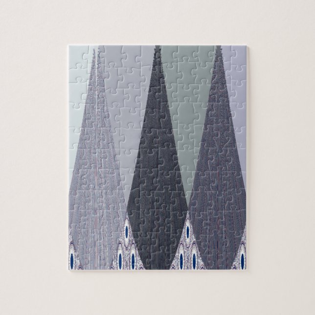 Puzzle Pots Chevron Gris Cendré Imprimer (Vertical)