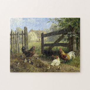 Puzzle Poules de basse-cour en liberté Carl Jutz