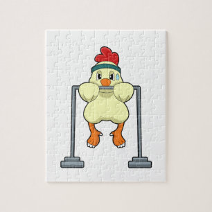 Puzzle Poulet à la forme Tractions