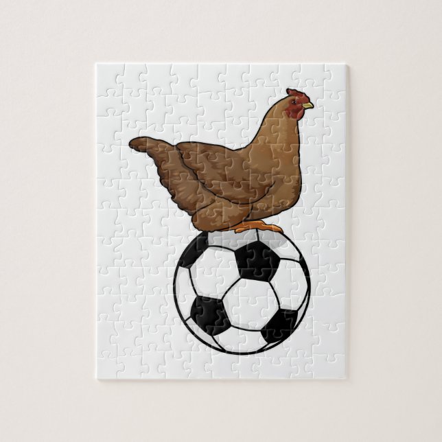 Puzzle Poulet aux sports de football (Vertical)