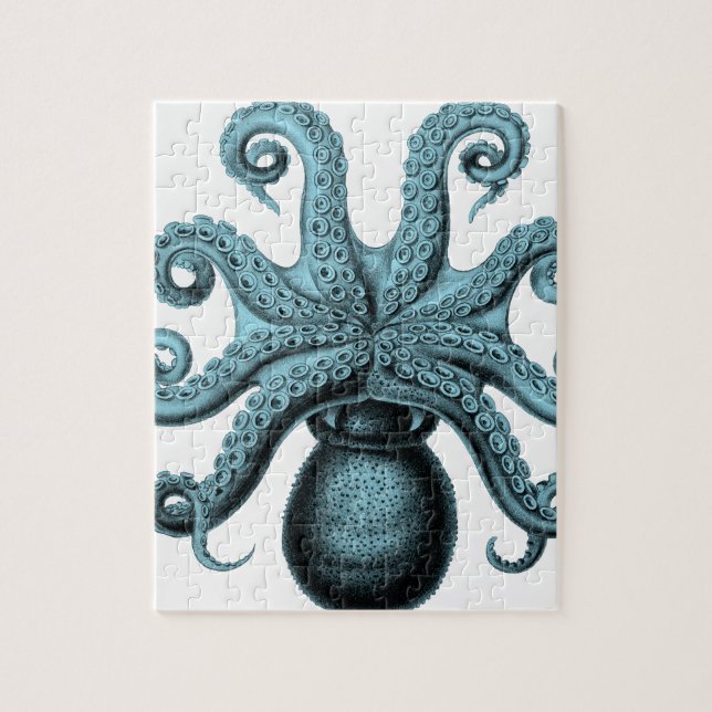 Puzzle Poulpe dans Teal (Vertical)