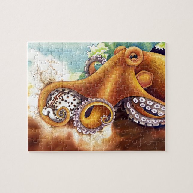 Puzzle Poulpe (He'e) luttant avec le tigre Cowry (Horizontal)